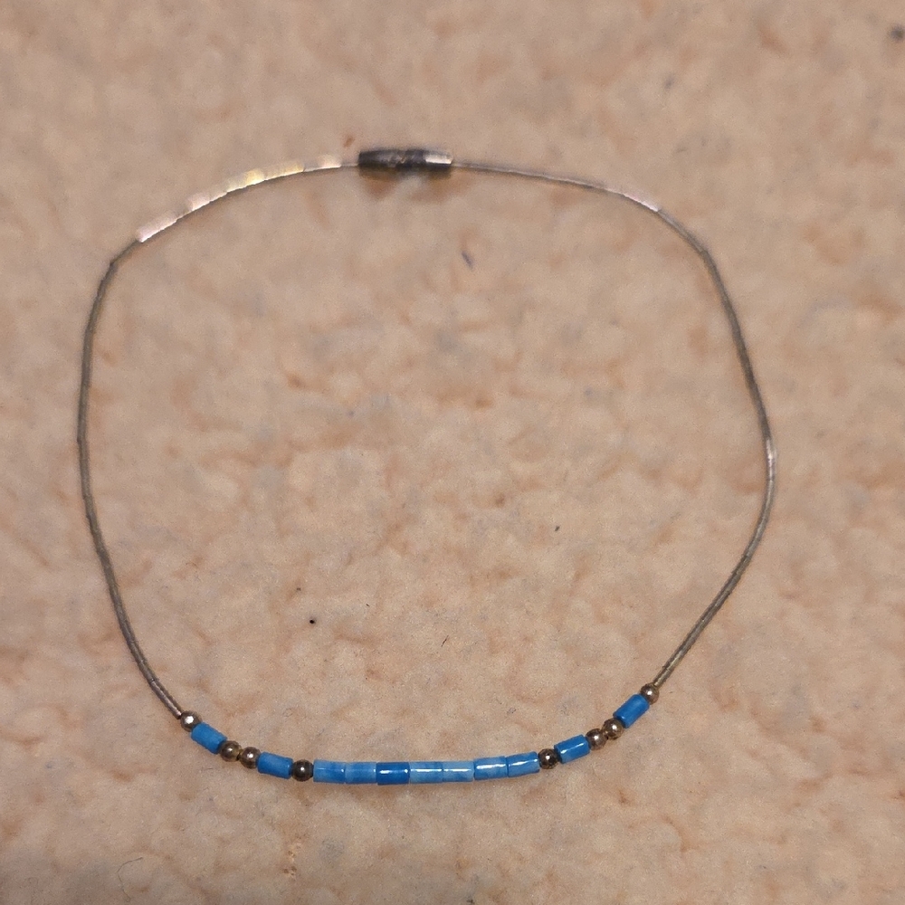 Blue Beaded Ankle Bracelet